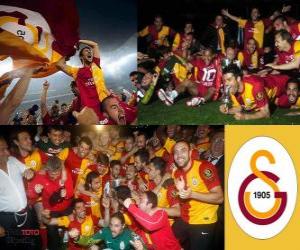 Puzzle Γαλατάσαράι, πρωταθλήτρια Super Lig 2011-2012, πρωτάθλημα ποδοσφαίρου Τουρκίας